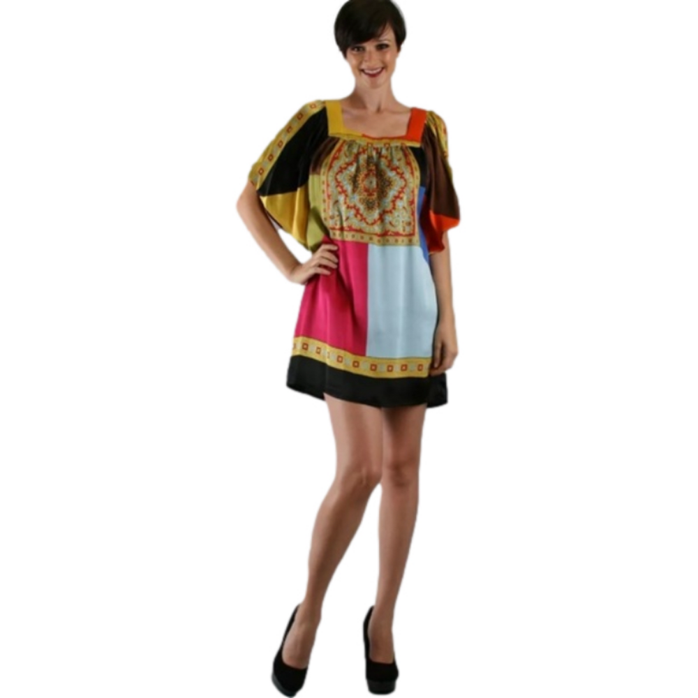 Voom by Joy Han Women’s 100% Silk Elle Trapeze Lined Dress Size S Open Shoulders - Picture 14 of 14
